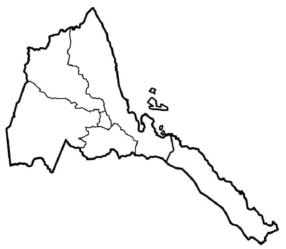 Printable Eritrea Map Regions