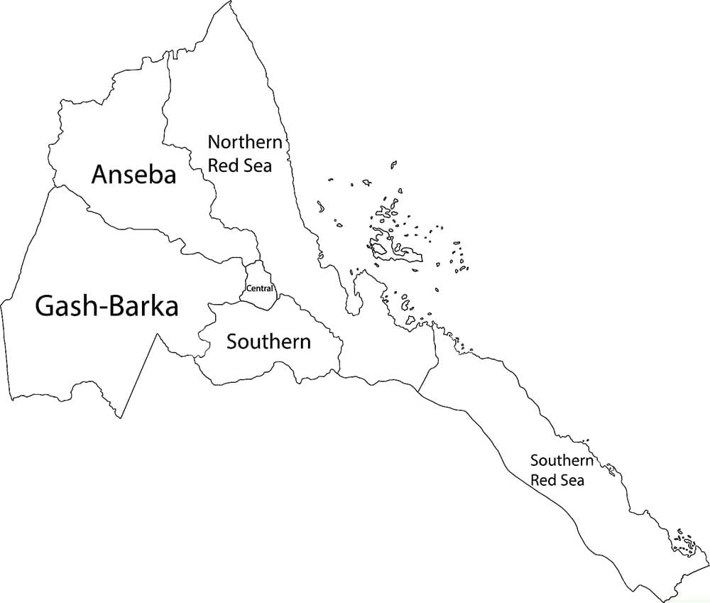Printable Eritrea Map Vector