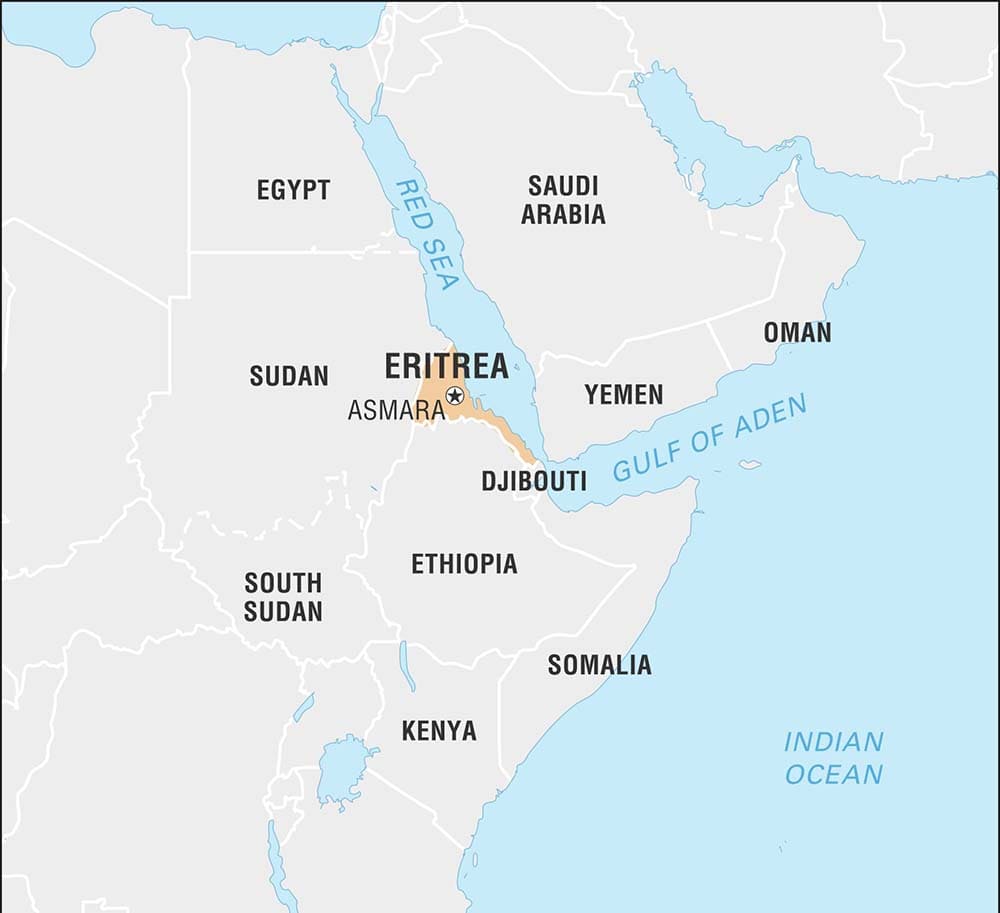 Printable Eritrea Map World