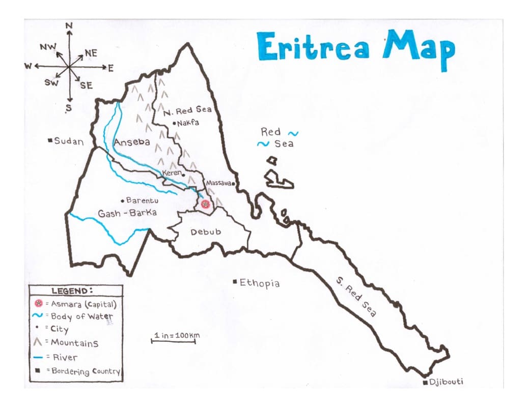 Printable Eritrea Map