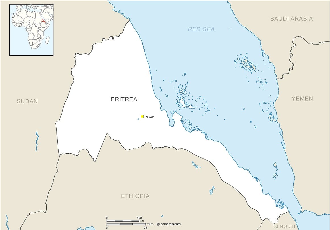 Printable Eritrea On The Map Of Africa