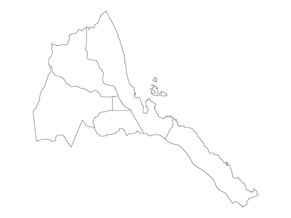 Printable Eritrea Zones Map