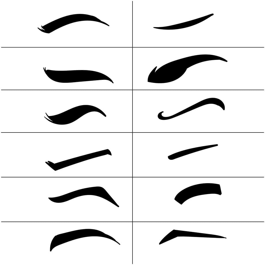 Printable Eyebrow Stencil For Thick Eyebrows Free download and print