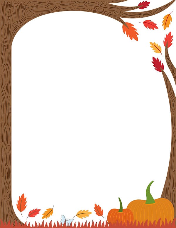 Printable Fall Tree Border