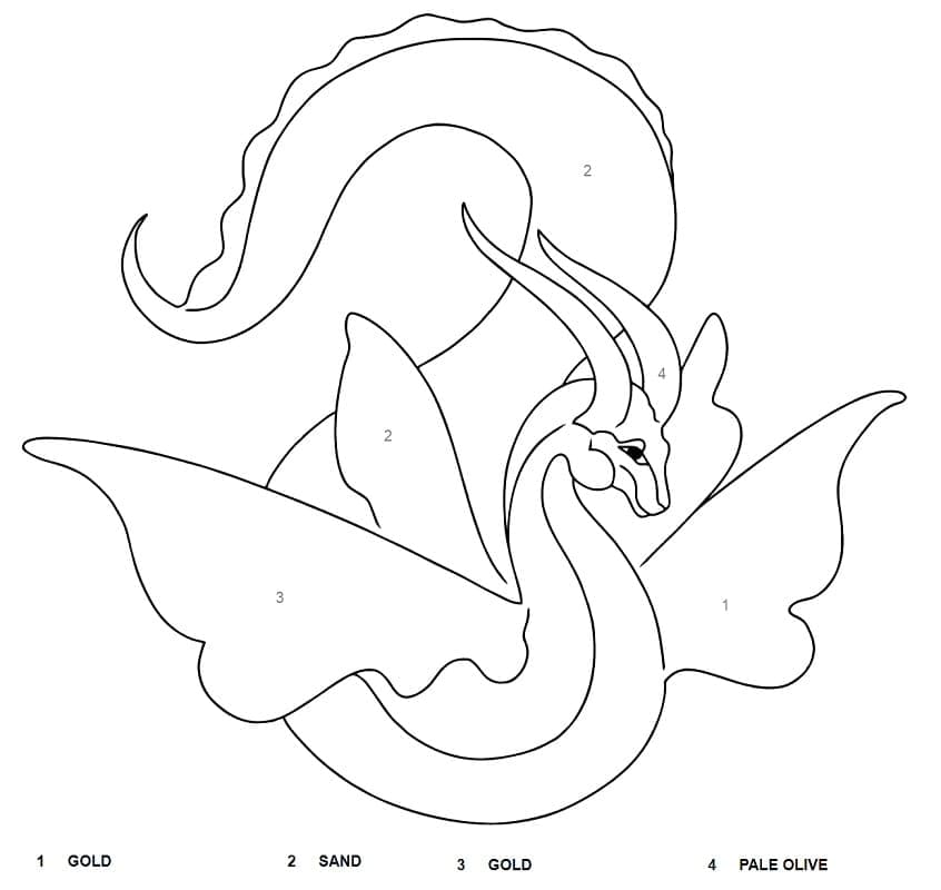 Printable Fantastic Dragon Paint by Number