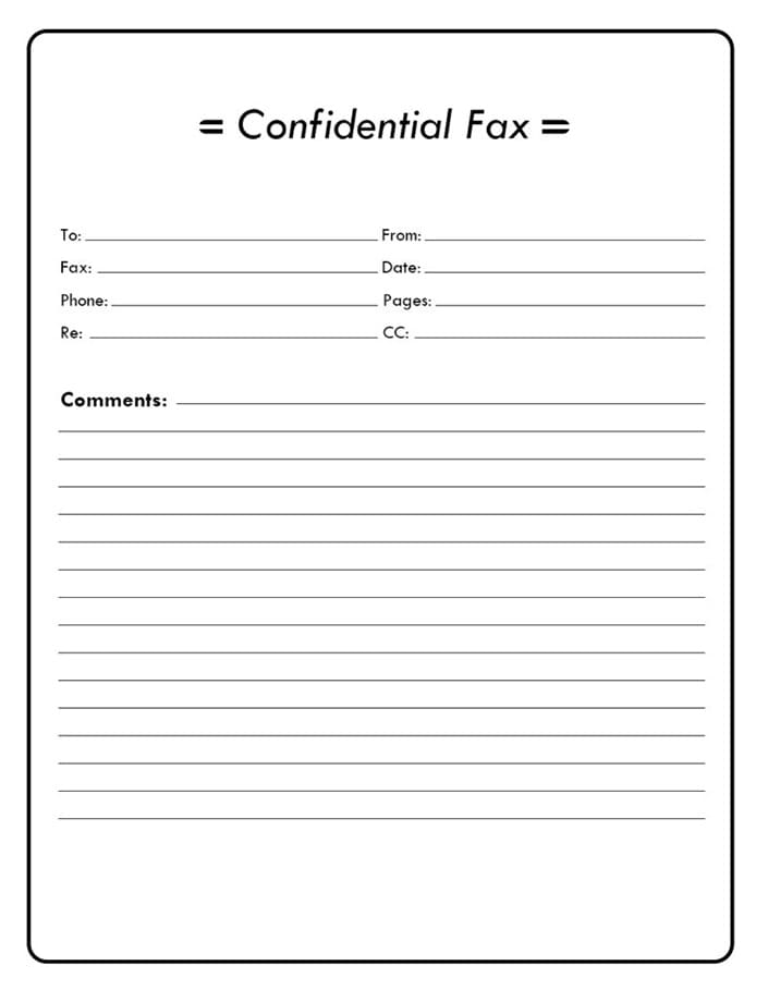 Printable Fax Cover Sheet Confidential