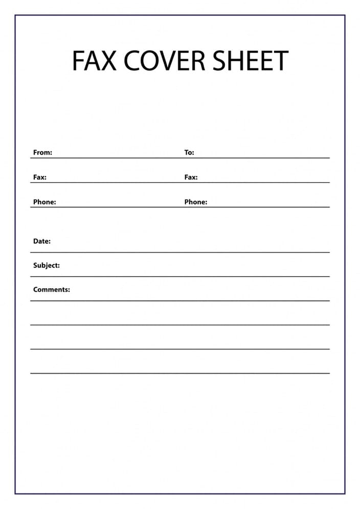 Printable Fax Cover Sheet Generic