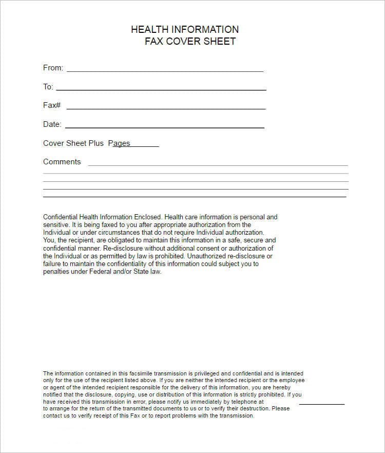 Printable Fax Cover Sheet Medical Office