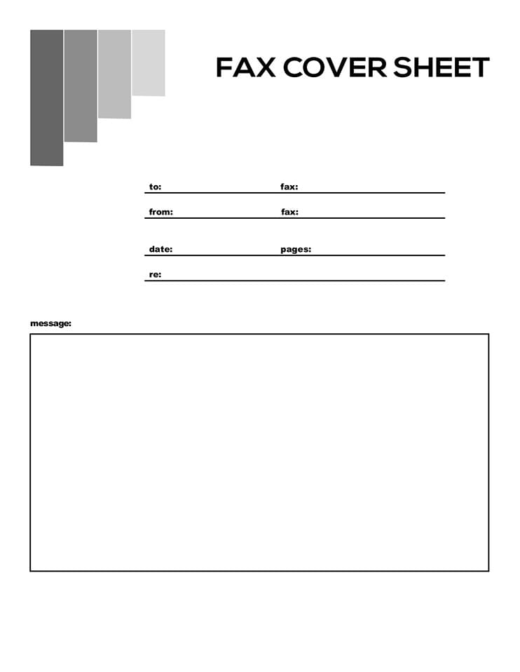 Printable Fax Cover Sheet Template Pages