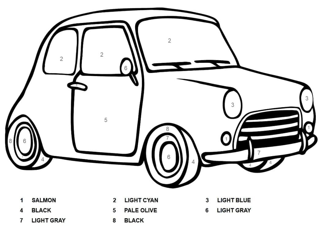 Printable Fiat Car Paint by Number