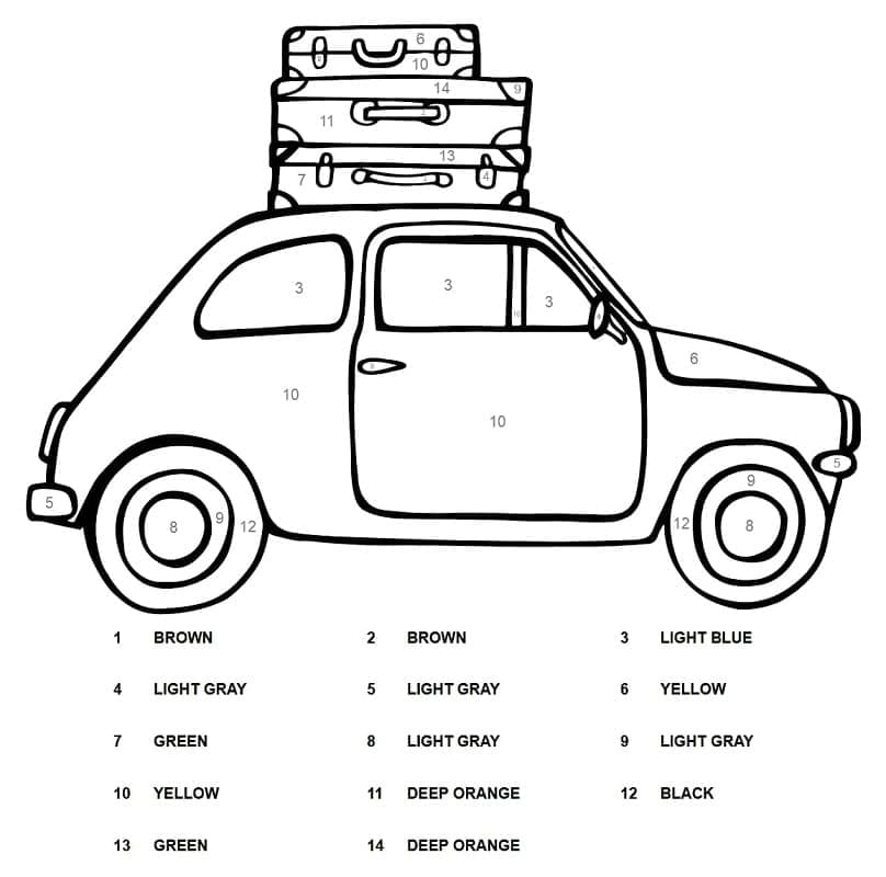 Printable Fiat Paint by Number