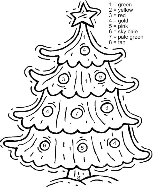 Printable Free Christmas Tree Paint by Number