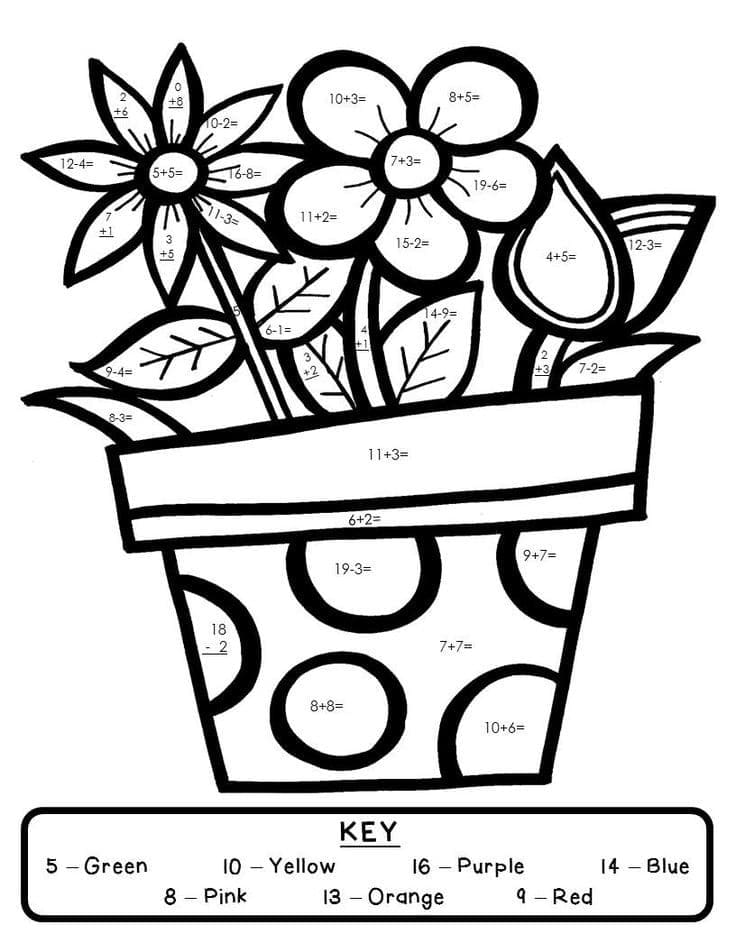 Printable Free Flower Paint by Number