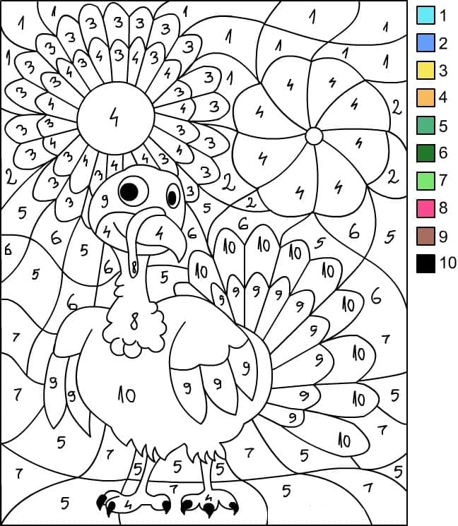 Printable Free Thanksgiving Paint by Number