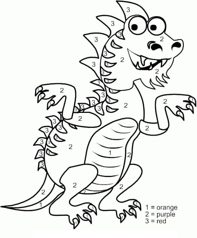 Printable Fun Dragon Paint by Number