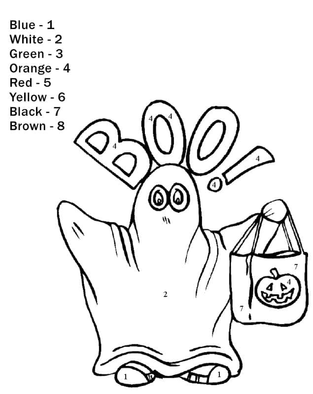 Printable Ghost Paint By Number
