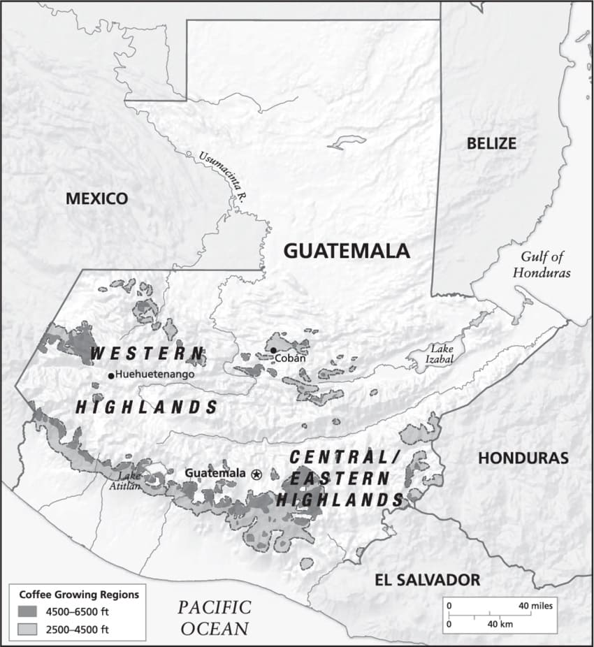Printable Guatemala Geography Map