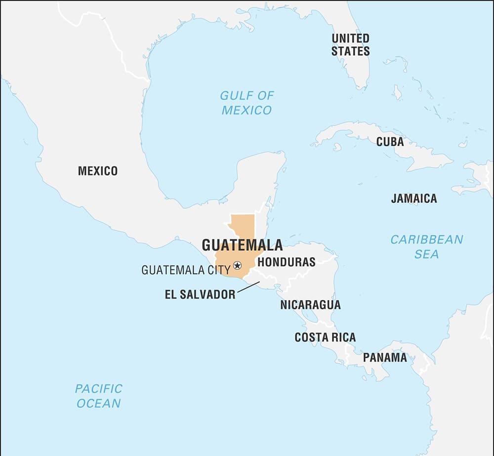 Printable Guatemala On World Map