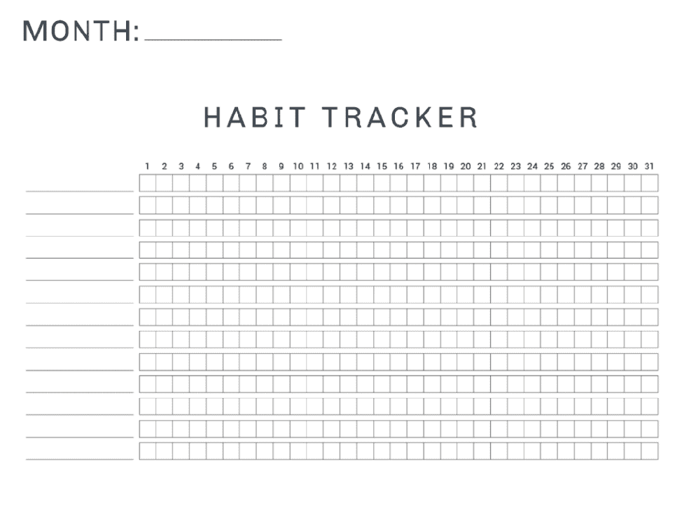 Printable Habit Tracker Template Download
