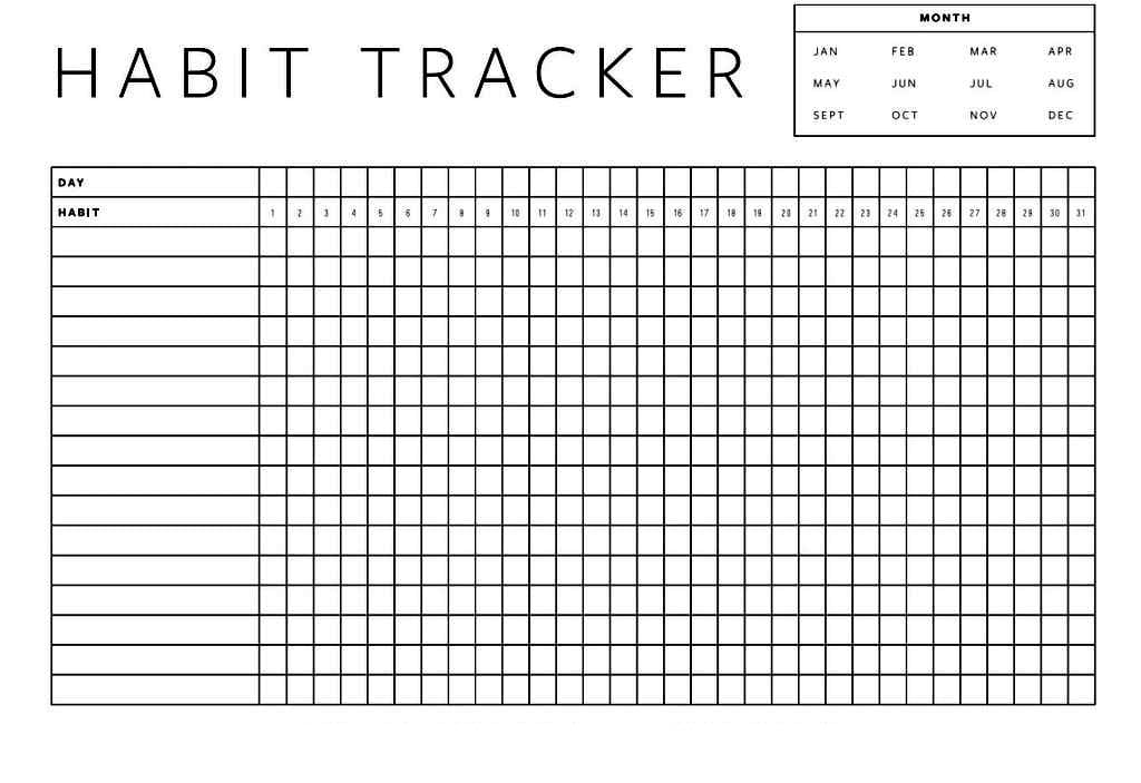Printable Habit Tracker Template