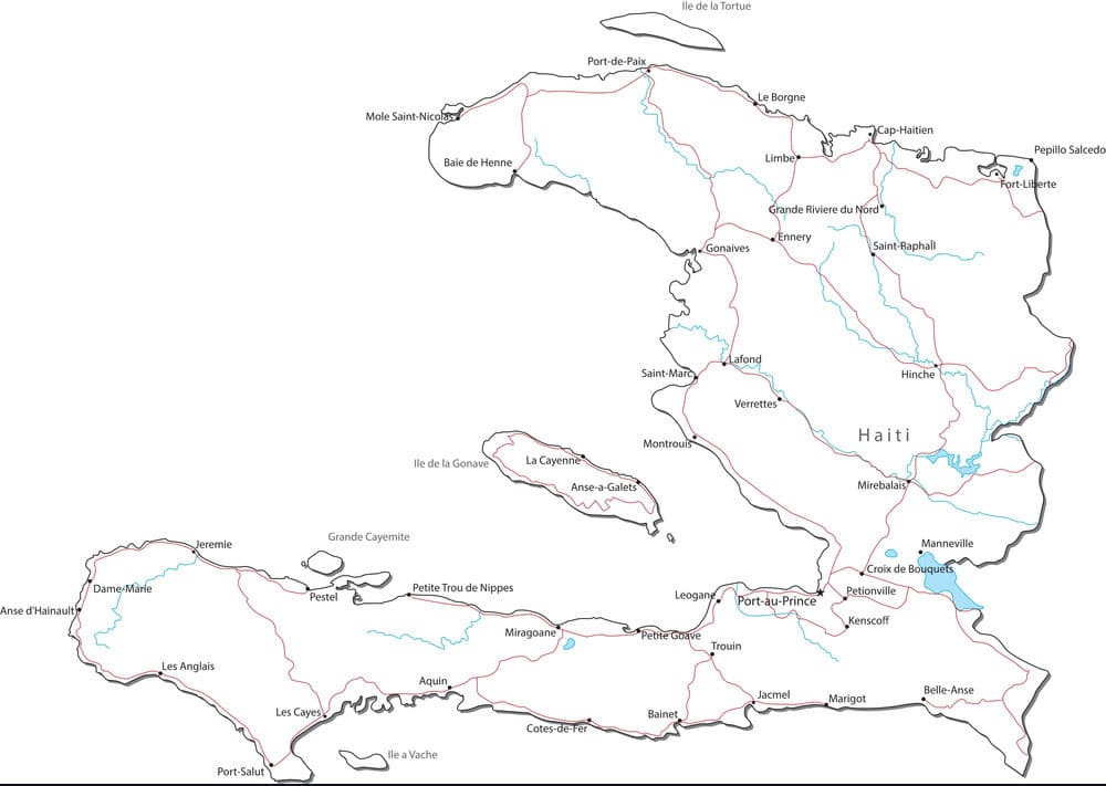 Printable Haiti Map Cities