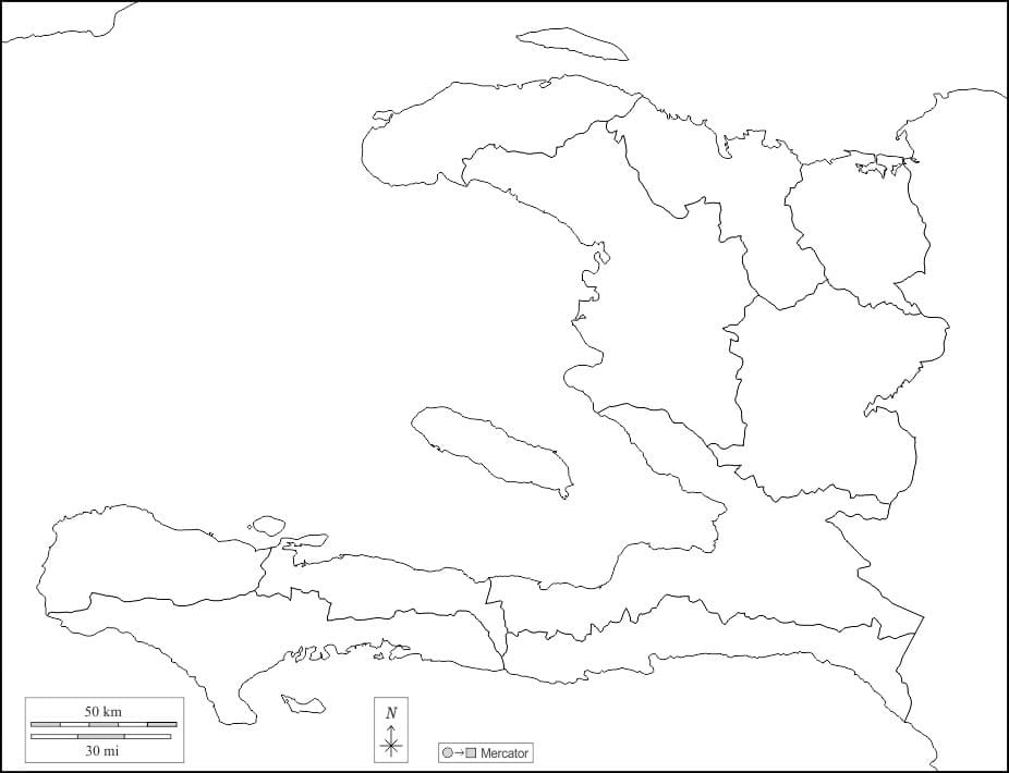 Printable Haiti Map Simple