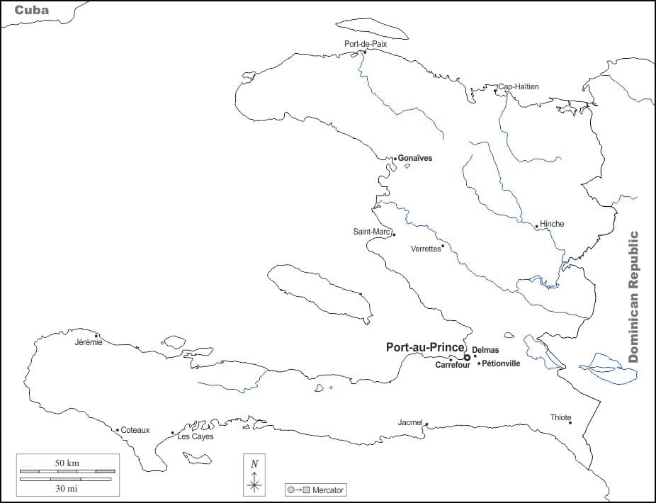 Printable Haiti Map With Cities