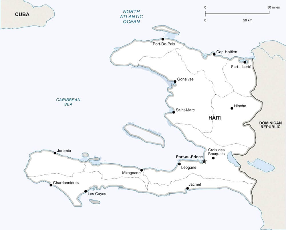 Printable Haiti Political Map