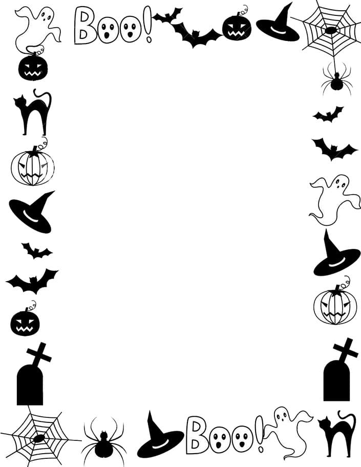 Printable Halloween Ghost Border