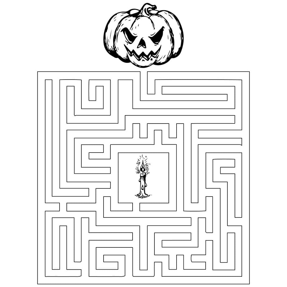 Printable Halloween Maze Worksheet