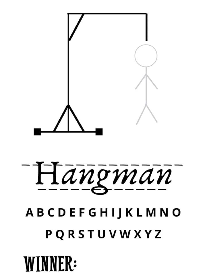 Printable Hangman Game Vocabulary