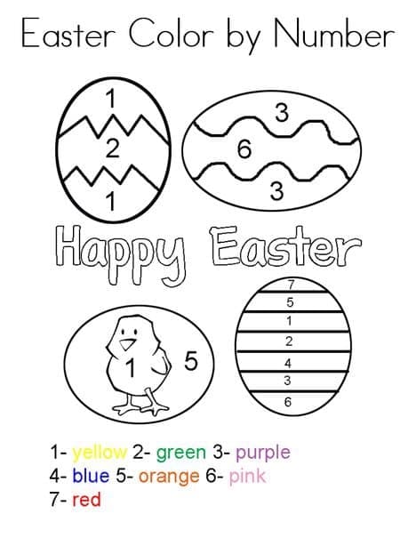 Printable Happy Easter Paint by Number