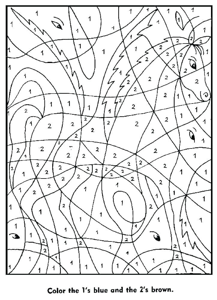 Printable Horse For Paint By Numbers