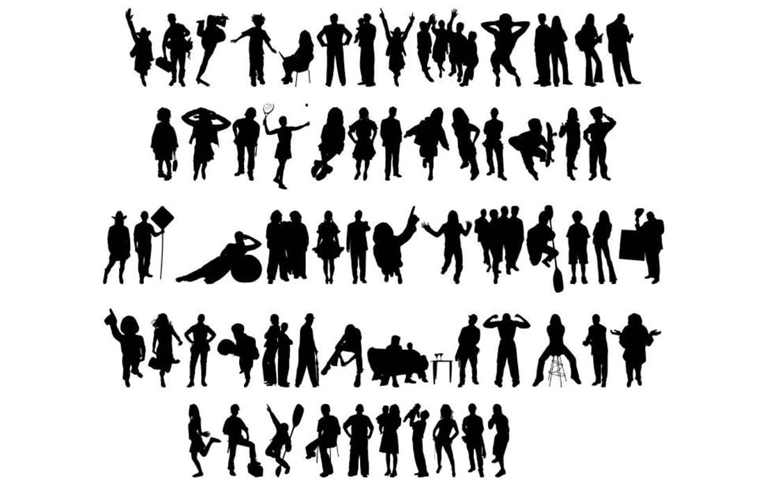 Printable Human Silhouette Letters