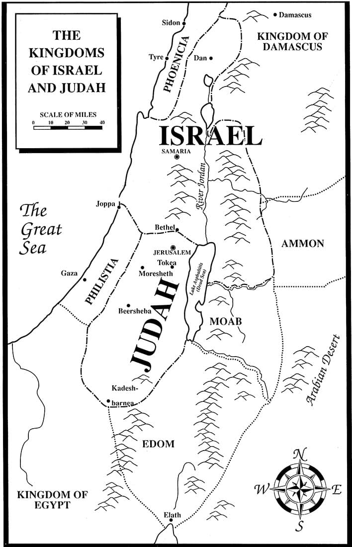 Printable Israel Divided Kingdom Map