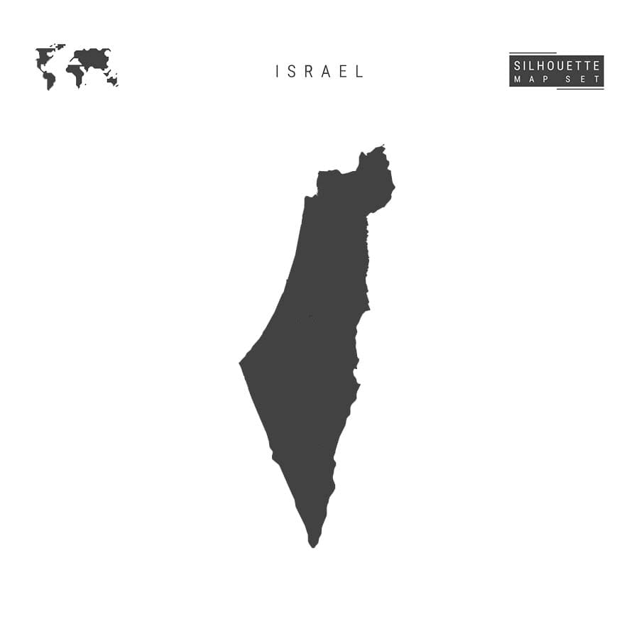 Printable Israel Map Line