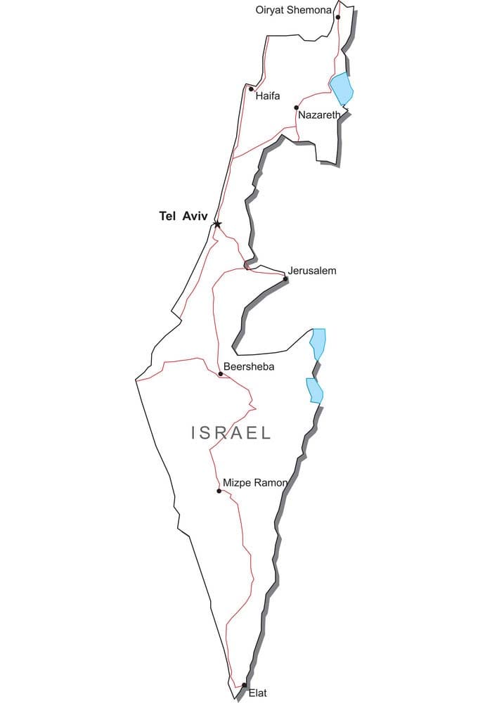 Printable Israel Map Location