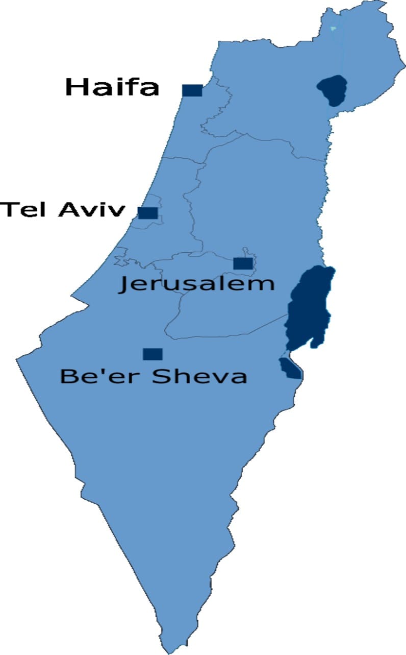 Printable Israel Map Region