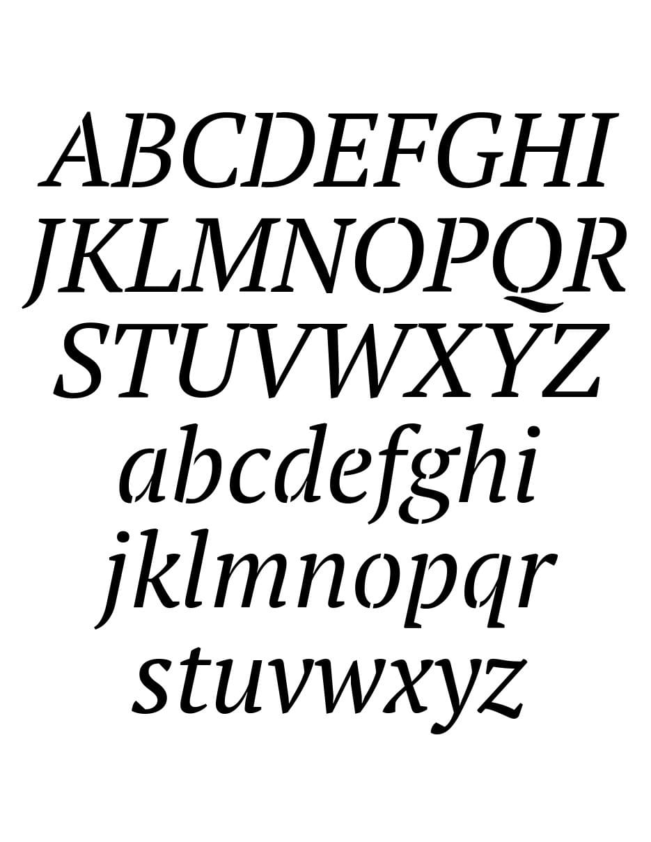 Printable Italic Stencil Font