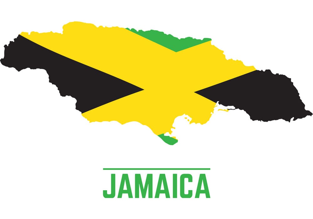 Printable Jamaica Map Flag