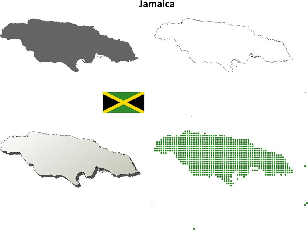 Printable Jamaica Map Outline