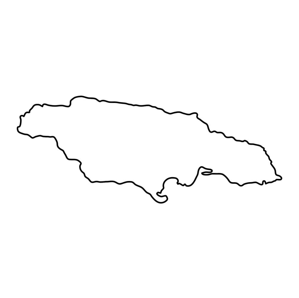 Printable Jamaica Map Silhouette