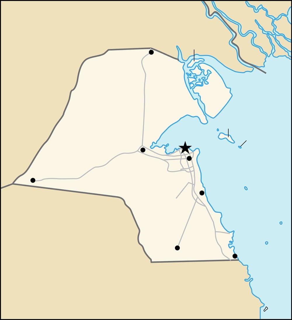 Printable Kuwait Map Area