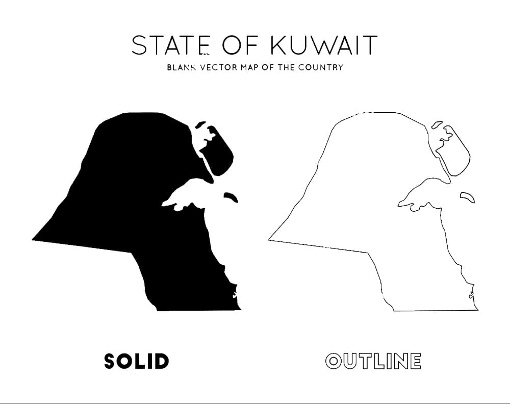Printable Kuwait Map Logo