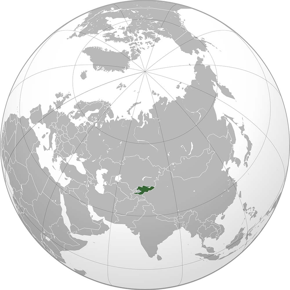 Printable Kyrgyzstan Map In World