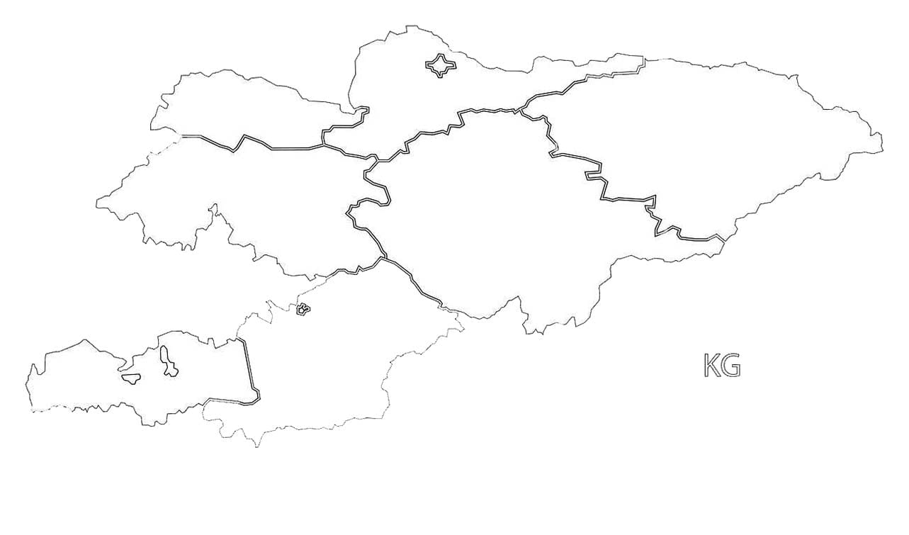 Printable Kyrgyzstan Map Outline