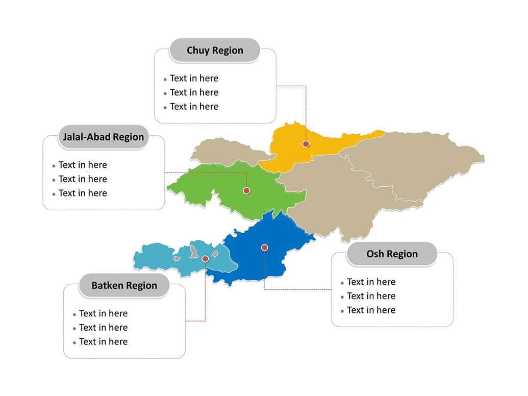 Printable Kyrgyzstan Map Regions