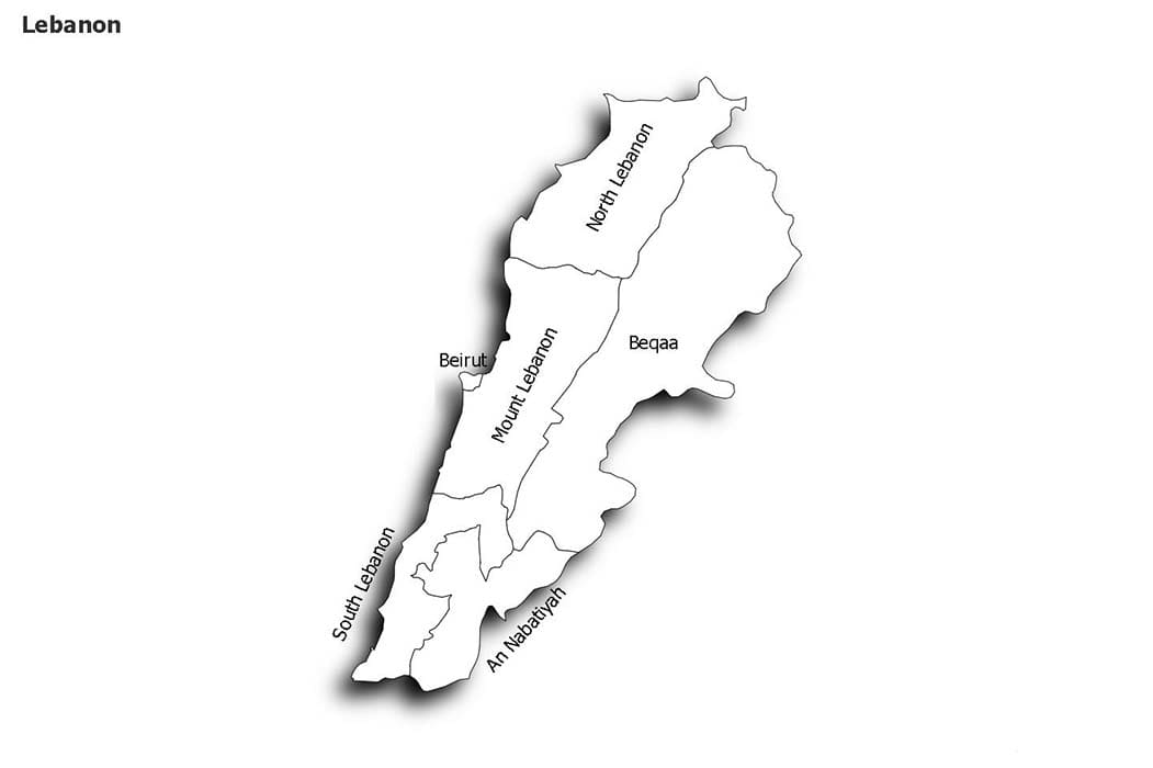 Printable Lebanon Country Map