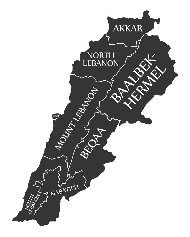 Printable Lebanon Map Labeled