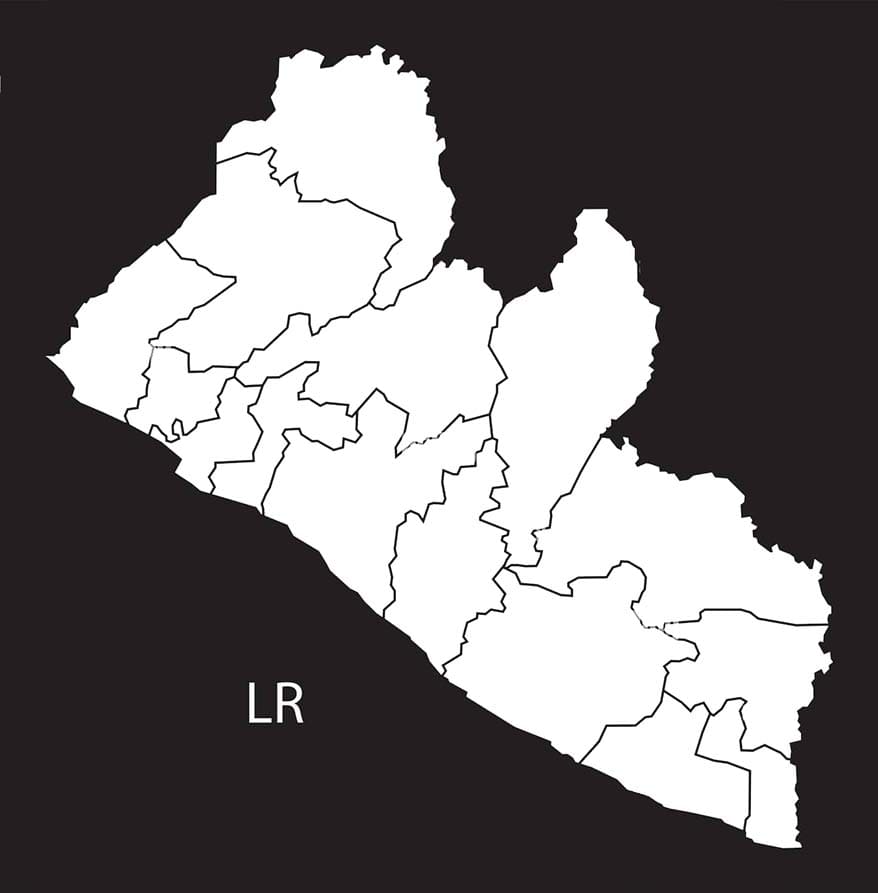 Printable Liberia Map Black And White